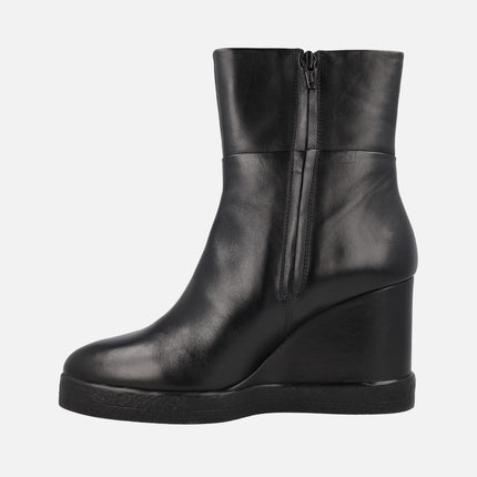 Wedge Elidea high wedged boots in black leather