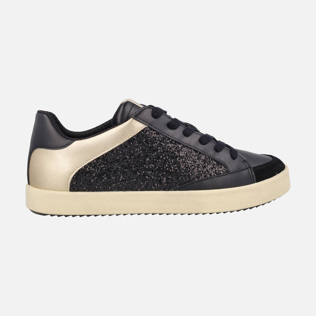 Blomiee Sneakers in Combined Black and gold