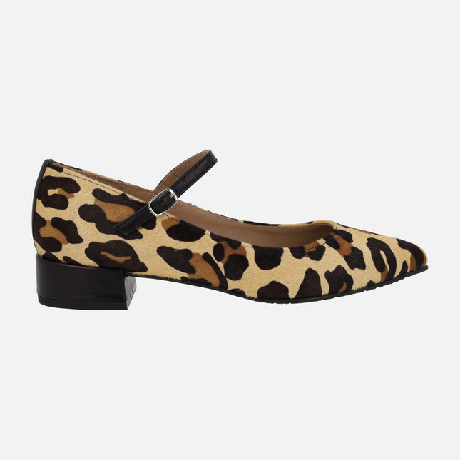 Mary Jane Style Shoes in leopard Animal Print