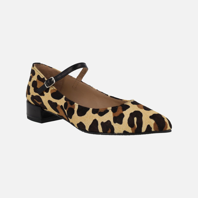 Zapatos estilo mary jane en animal print leopardo