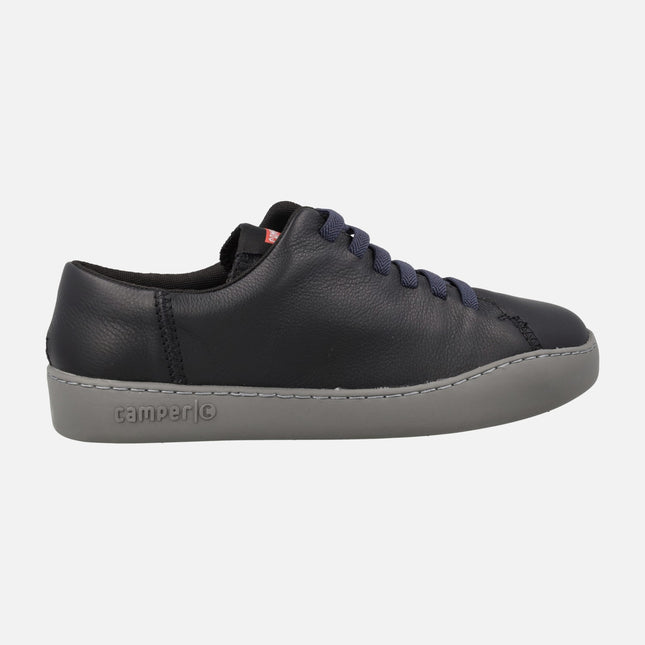 Black leather sneakers for men Peu Touring