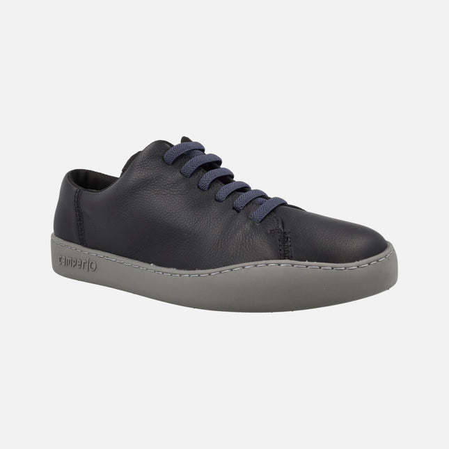 Black leather sneakers for men Peu Touring