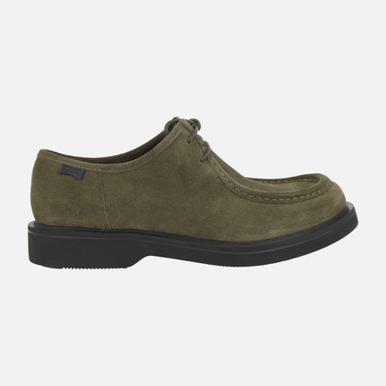 Norman Wallabee style Lace-up Shoes in Green Suede