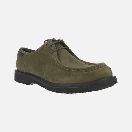 Norman Wallabee style Lace-up Shoes in Green Suede