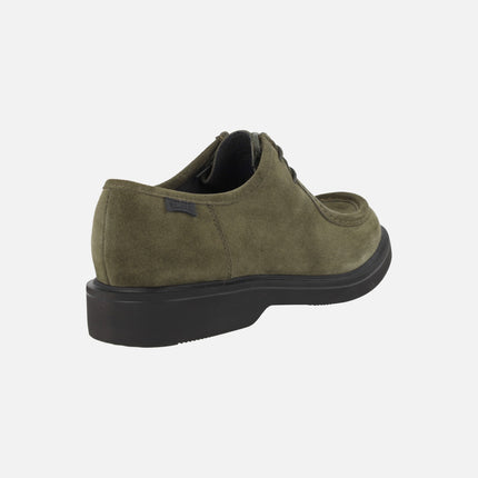 Norman Wallabee style Lace-up Shoes in Green Suede