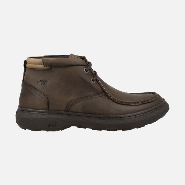 Botas marrones de piel estilo Wallaby con cordones para hombre