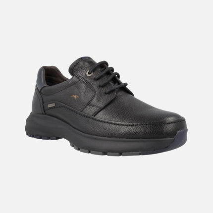 Zapatos negros de piel con cordones y membrana Fluchos tex