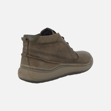 Botas de cordones para hombre en piel taupe