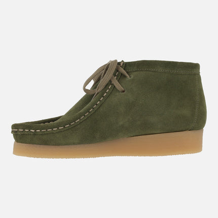 Botines de cordones en piel serraje estilo wallabee