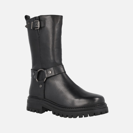 Botas de estilo motero en piel negra de Top3