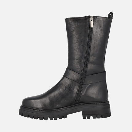 Botas de estilo motero en piel negra de Top3