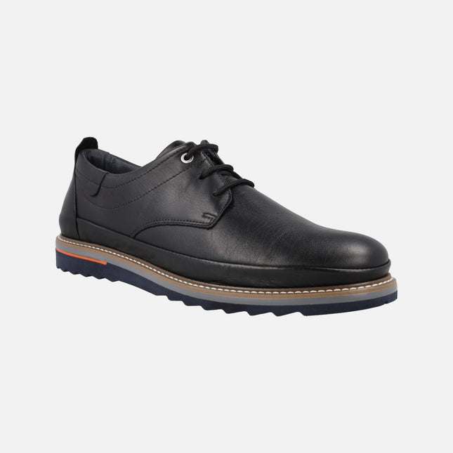 Men's casual leather shoes with laces