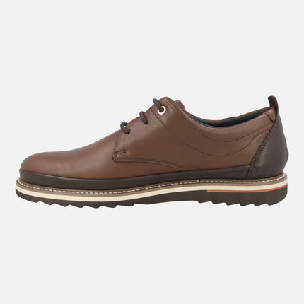 Men's casual leather shoes with laces