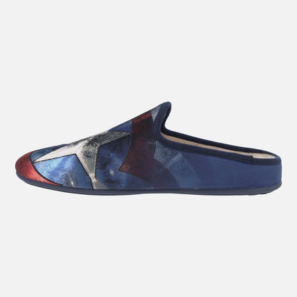 House slippers for men with Captain America shield