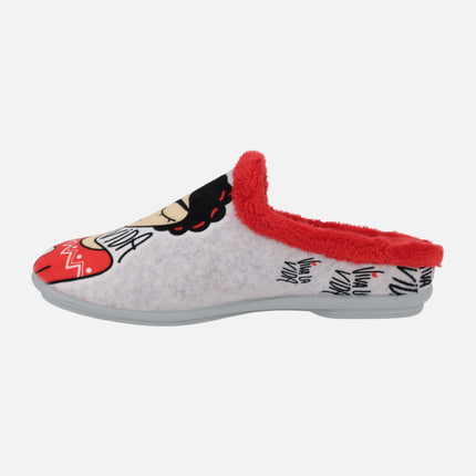 Frida Kahlo house slippers in red combination