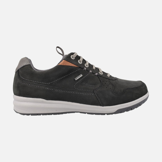 Zapatos deportivos en nobuck negro con membrana Gore tex Metropolitan 03