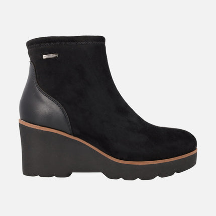 Waterproof fabric booties with high wedge