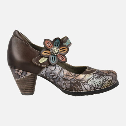 Laura Vita Rayao 03 brown mary jane style heeled shoes