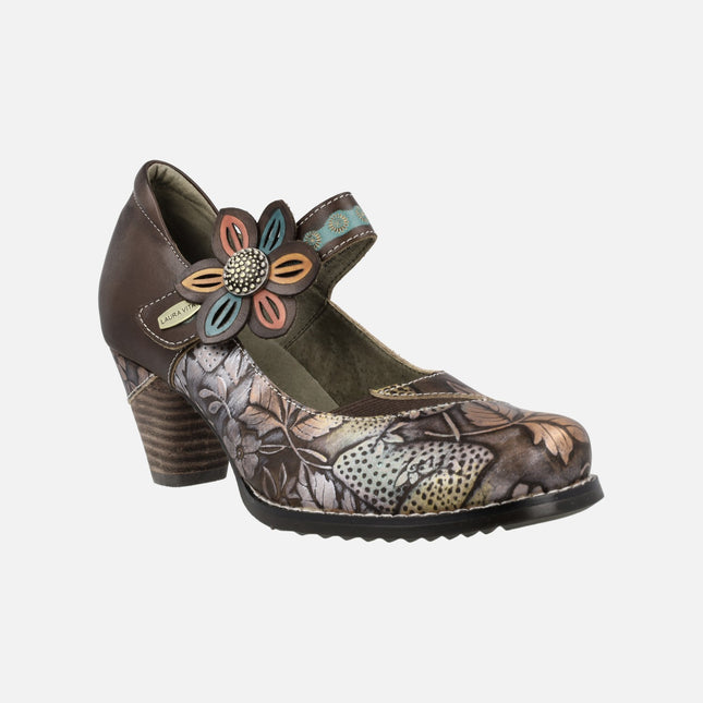 Laura Vita Rayao 03 brown mary jane style heeled shoes