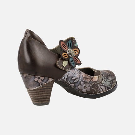 Laura Vita Rayao 03 brown mary jane style heeled shoes