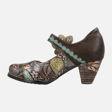 Laura Vita Rayao 03 brown mary jane style heeled shoes