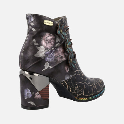 Heeled booties with floweers print Maevao 0123 Dorian