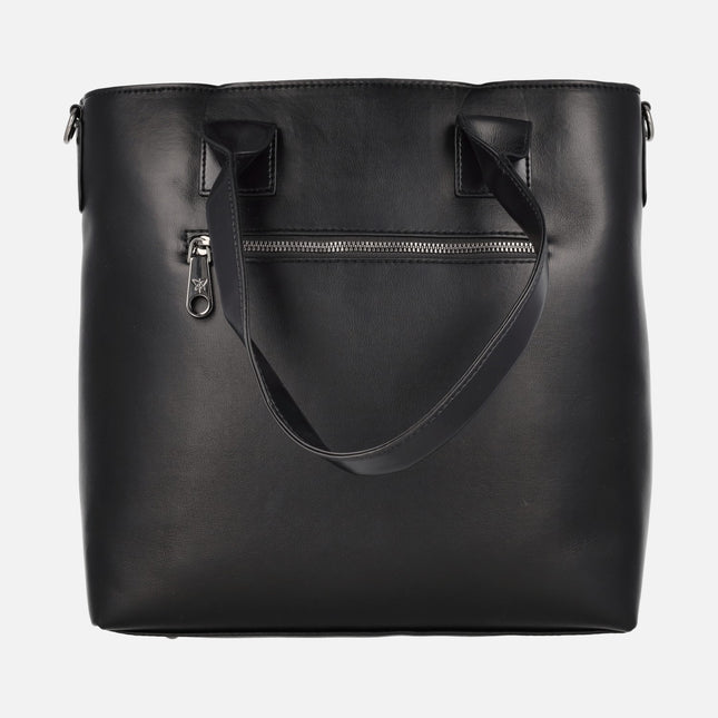 Pepe Moll bags in combined fabric and synthetics in Black with intertwined effect