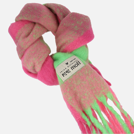 Pepe moll scarves in fuchsia and green lime