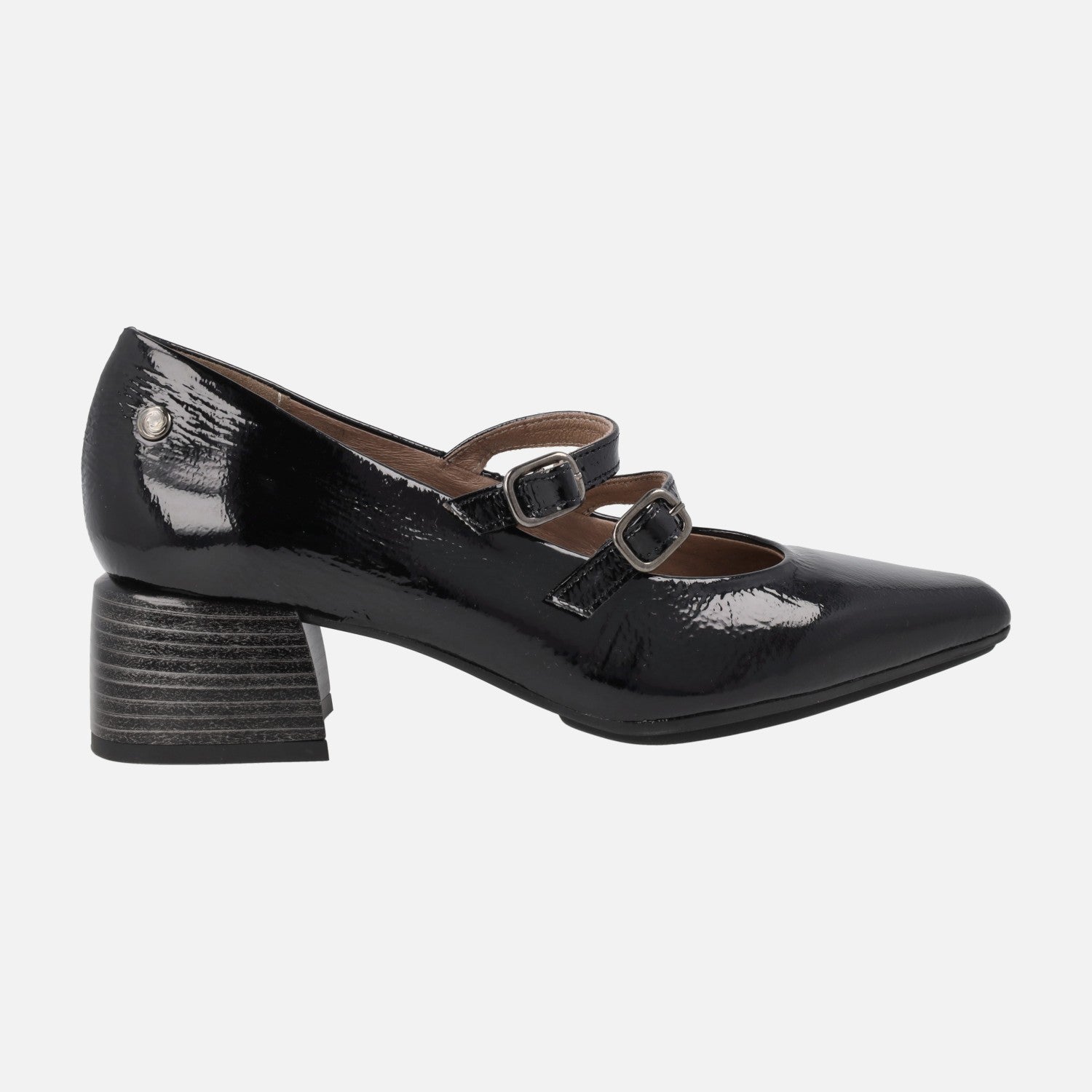 Black patent leather mary jane shoes with low heel – Zapaterías Cortés