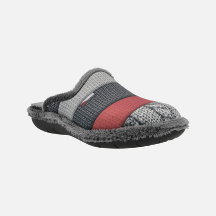 Open heel House slippers for man in tricolor combined