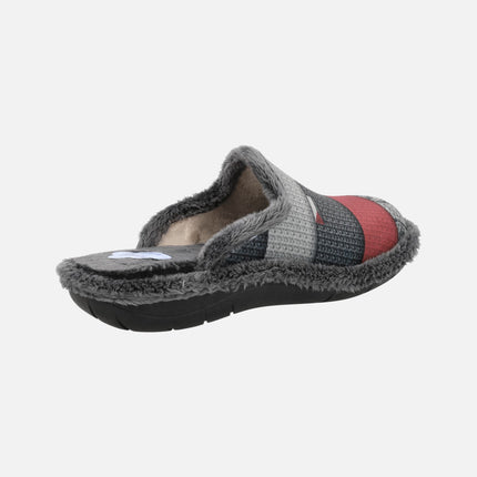 Open heel House slippers for man in tricolor combined