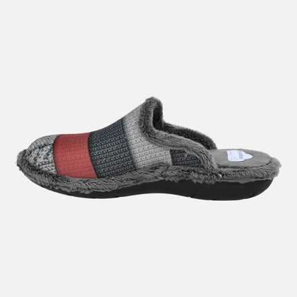 Open heel House slippers for man in tricolor combined