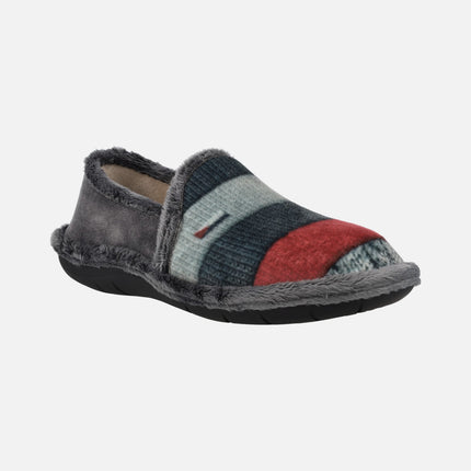 Closed House slippers for men in tricolor combi