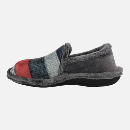 Closed House slippers for men in tricolor combi