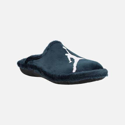 House slippers for men in blue fabric with Jordan logo