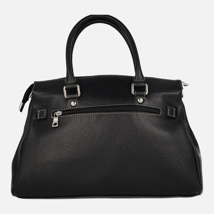 Hermés-style leather bags with two handles and lock