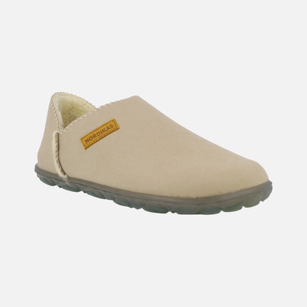 Closed house slippers in Eco Suede with furry Lining