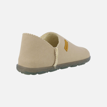 Closed house slippers in Eco Suede with furry Lining