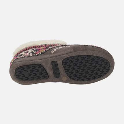 Zapatillas de casa abotinadas para mujer en lana Formigal gris