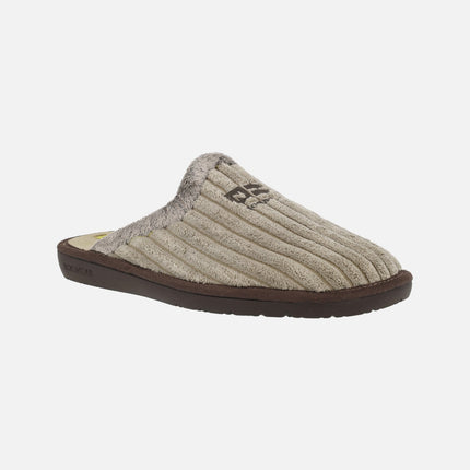 Men's house slippers in soft corduroy fabric