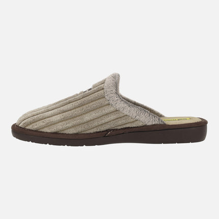 Men's house slippers in soft corduroy fabric