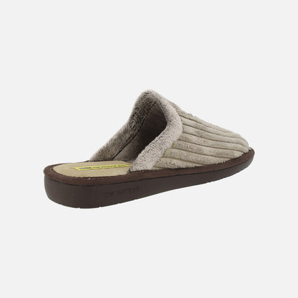 Men's house slippers in soft corduroy fabric