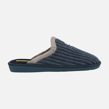 Men's house slippers in soft corduroy fabric