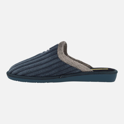 Men's house slippers in soft corduroy fabric