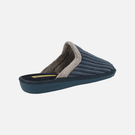 Men's house slippers in soft corduroy fabric