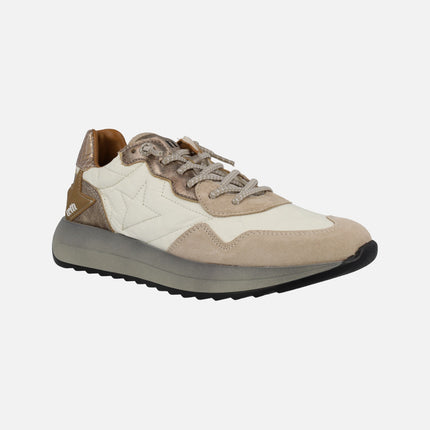 Cetti women's Sneakers in Beige and gold Combined