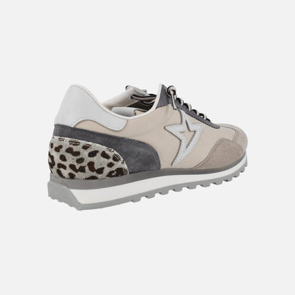 CETTI Sneakers IN beige combi WITH ANIMAL PRINT heel