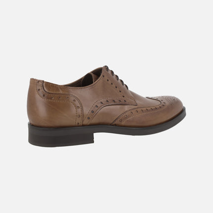 Men's blucher leather shoes with rubber outsole