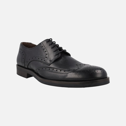 Men's blucher leather shoes with rubber outsole