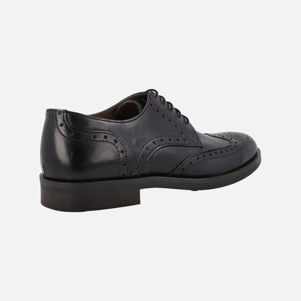 Men's blucher leather shoes with rubber outsole